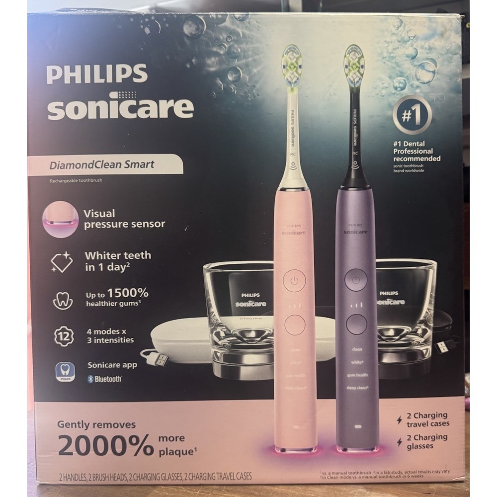 Philips Sonicare DiamondClean Rechargeable Toothbrush, 2-pack